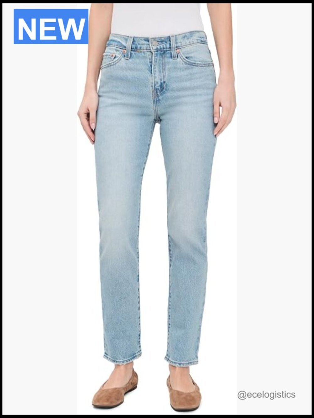 Slim Leg High Rise Jeans with Stretch Denim